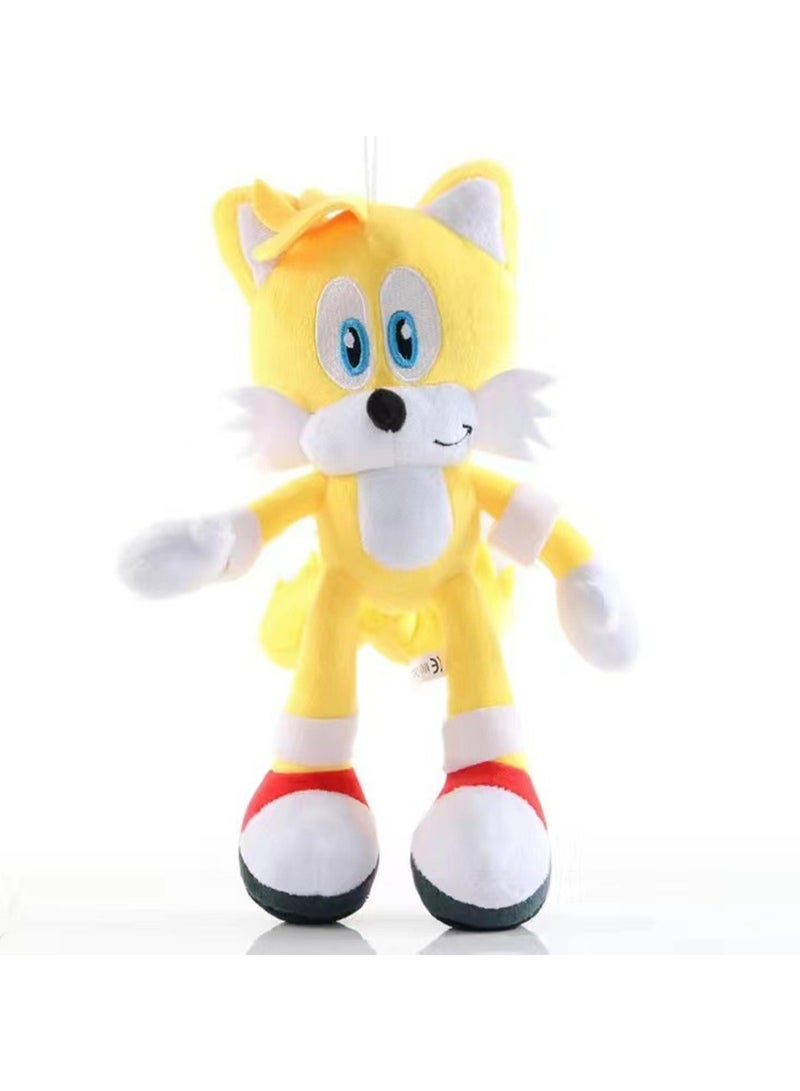 New Super Sonic Mouse Super Sonic Plush Toy Sonic Cartoon Plush Toy Doll Backpack Doll Children's Gift (Yellow-28CM) - Image 1